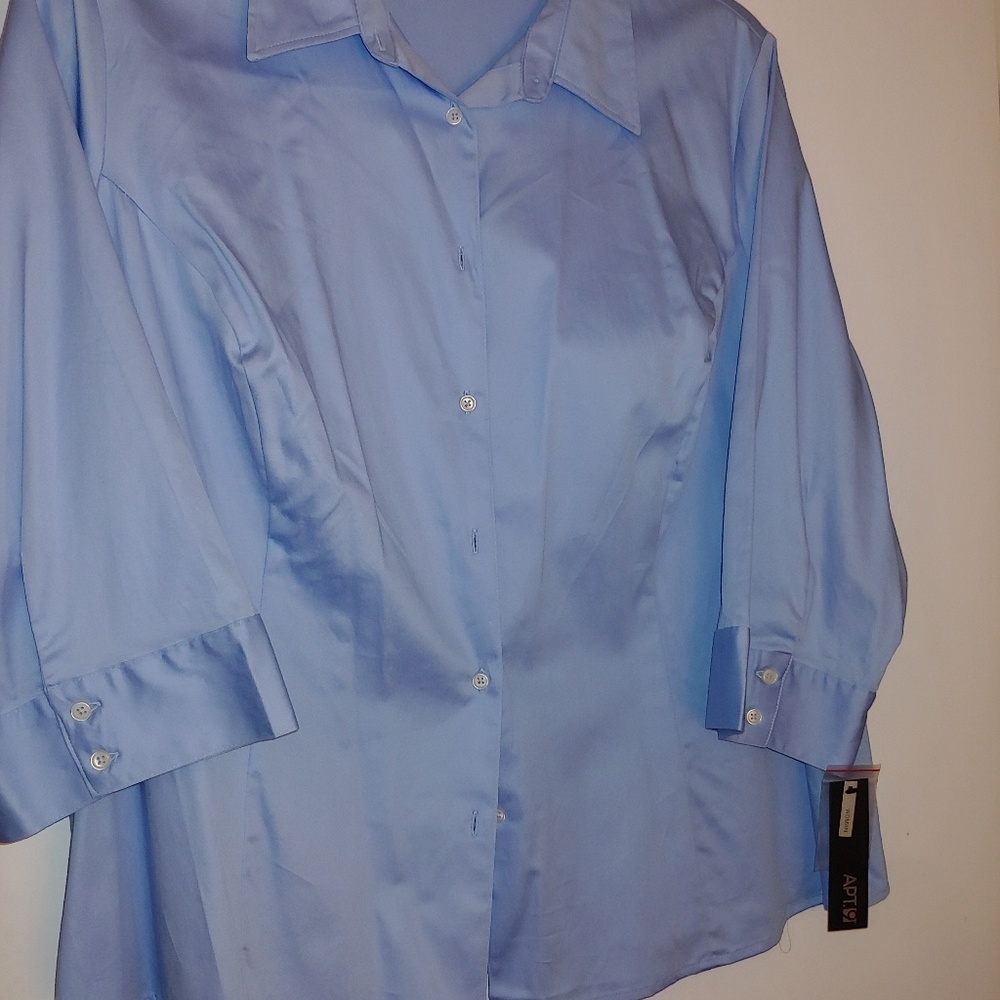 Cotton 3\4 sleeve button top shirt